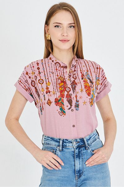 armonika Cămașă cu mânecă scurtă pentru femei Dusty Rose Judge ARM-25Y 001040