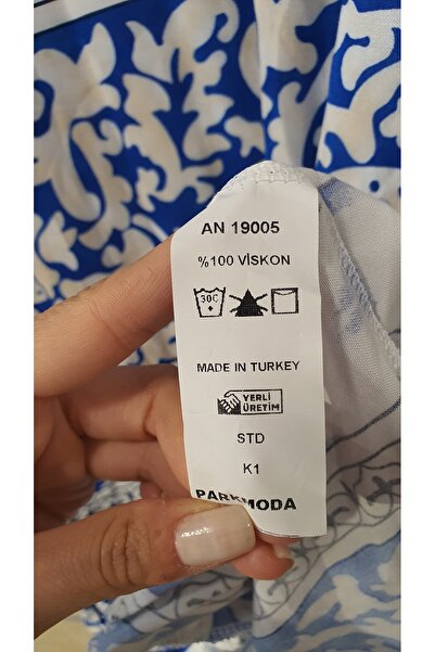 Park Moda Desenli Elbise V Yaka Boho