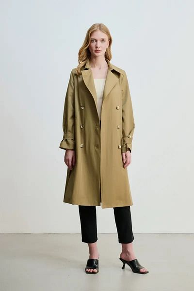 Gusto Classic Trench Coat - Khaki