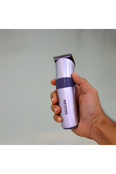 KRYPTON " Rechargeable Trimmer – Silver/black, Cordless, For Precise & Easy Grooming"