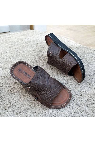 mustey Soft Leather Ultra Hadid Sole Home Garden Street Men's Slippers