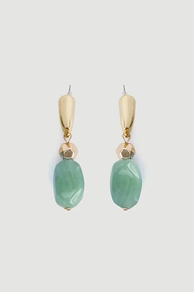 Gusto Dangle Acrylic Earrings - Green