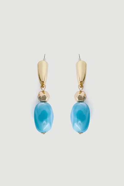 Gusto Dangle Acrylic Earrings - Blue