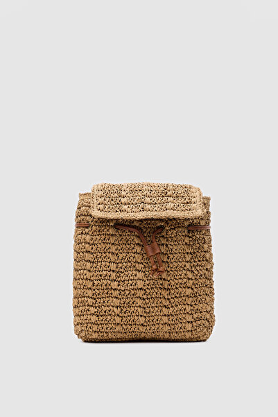 OGGO Camel Palma Hasır Sırt Çantası