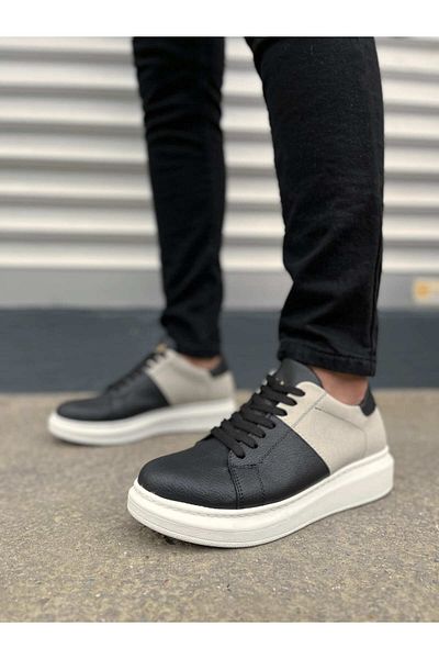 Zerenyus Ανδρικά παπούτσια casual sneaker JY151 Boost Lace-up - Suede Black Grey