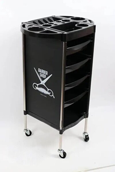 LA PERLA TECH عربة صالون احترافية بعجلات مزودة بأدراج منزلقة وحاملات أجهزة قا...