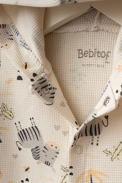 Bebitof Cute Zebra Pattern Hooded Cotton Baby Cardigan