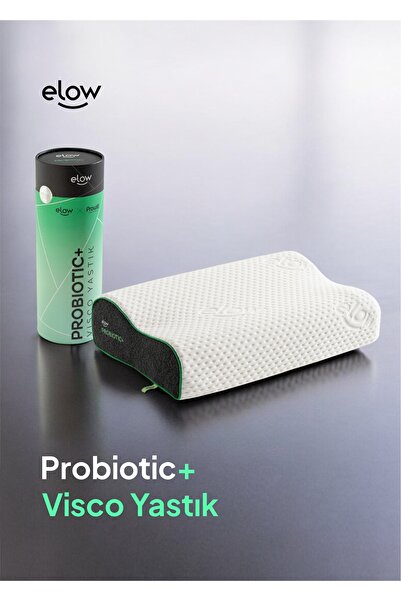 Elow Probiotic+ Çift Boyun Destekli Visco Ortopedik Yastık, 55x36x13/11