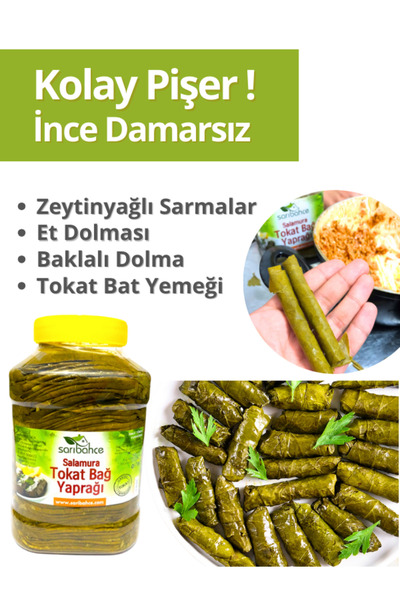 Sarıbahçe Tokat Yaprağı 3 Kg - Yeni Sezon Hakiki Erbaa Yaprağı