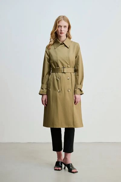Gusto Classic Trench Coat - Khaki