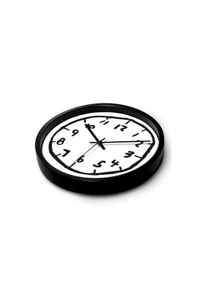 OEM Wall clock, Mindblower, Child's drawing design, 30 cm, black and white