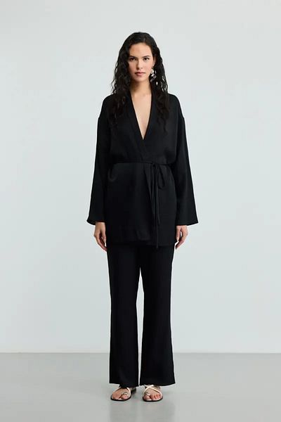 Gusto Μαύρο κιμονό - Ανδρικά παπούτσια Crinkle Satin Gx9688