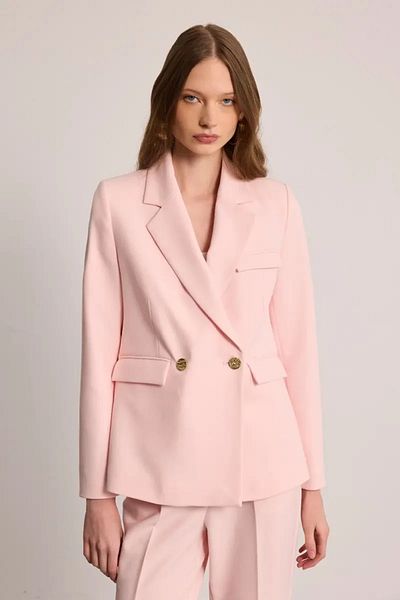 Gusto Two Button Blazer Jacket - Pink