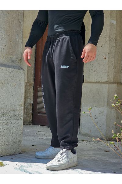 Liber Fire - Flexible Elastic Leg Sweatpants (Black)