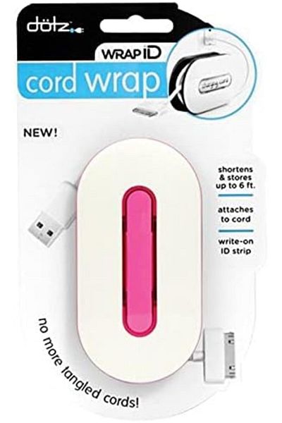 DOTZ WrapID Cord Wrap for Cord and Cable Management, Pink (WID34M-CPK)