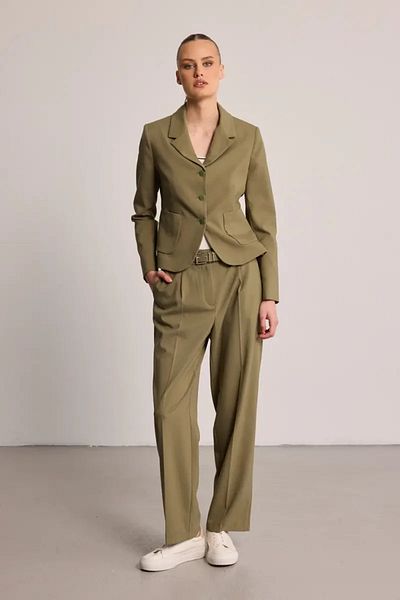 Gusto Jachetă Blazer cu buzunare - Kaki