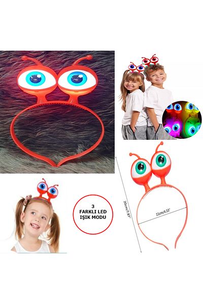 Skygo Led Lighted & Battery Operated Alien Eye Party Crown Lighting in 3 Different Modes Red Color 18X12 cm