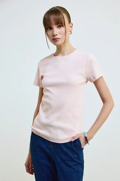 Gusto Tricou camisole din bumbac cu decolteu - pudra