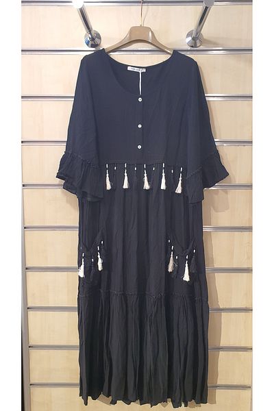 Park Moda Rochie Efe Brodată Detaliată cu ciucuri