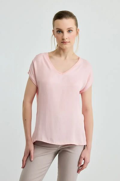 Gusto Tricou roz cu decolteu în V