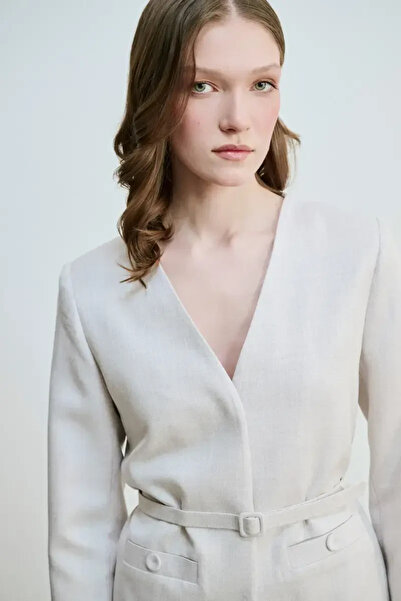 Gusto Gray Camera V-Neck Jacket