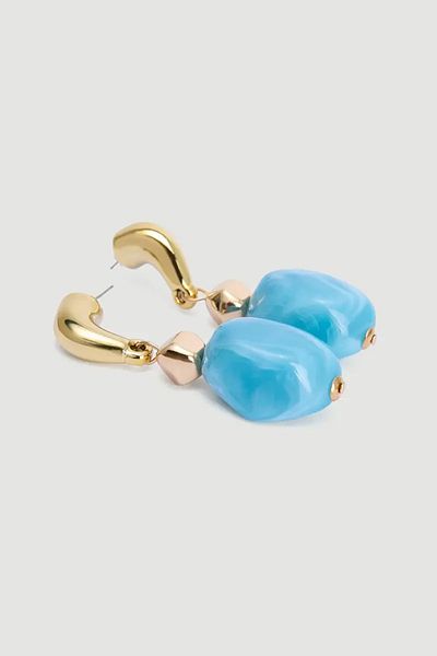 Gusto Dangle Acrylic Earrings - Blue