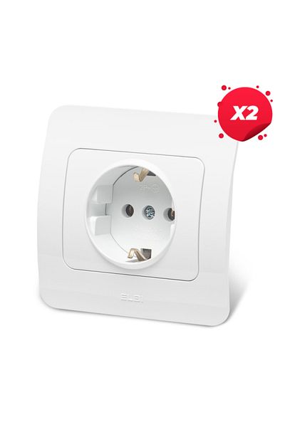 ELBI ELECTRIC X2 - Jazz priza CP, alb, Elbi