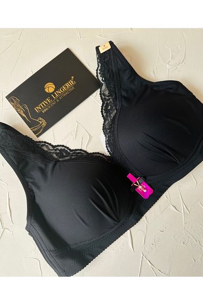 İntive Lingerie Harper, fără sârmă, fără susținere, cu decolteu în V, dantelă acoperită, ultra-calitate, confortabil, cupă C