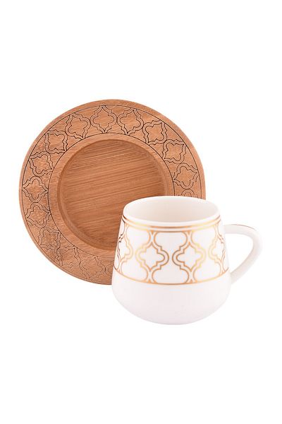 Bambum Hanedan Coffee Set for 6 People with Pattern Base