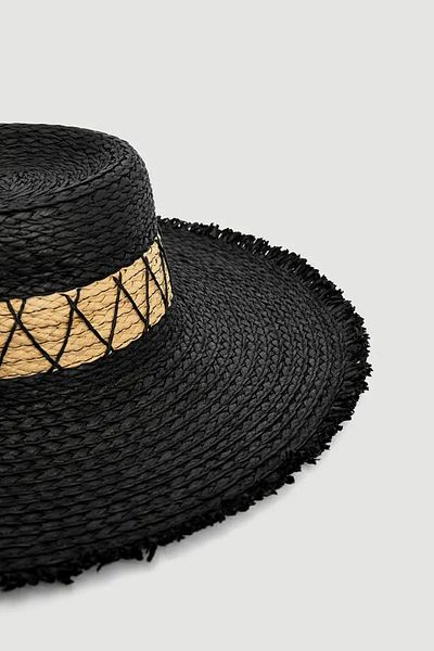 Gusto Black Fedora Hat with Stripe Details on Wisdom