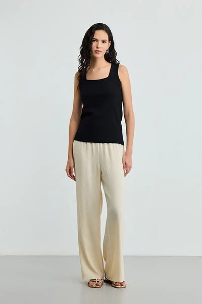 Gusto Square Neck Cotton Undershirt - Black