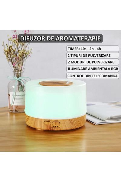 NEXTLY Umidificator De Aer Cu Difuzor De Aromaterapie , Control Din Telecomanda, Iluminare