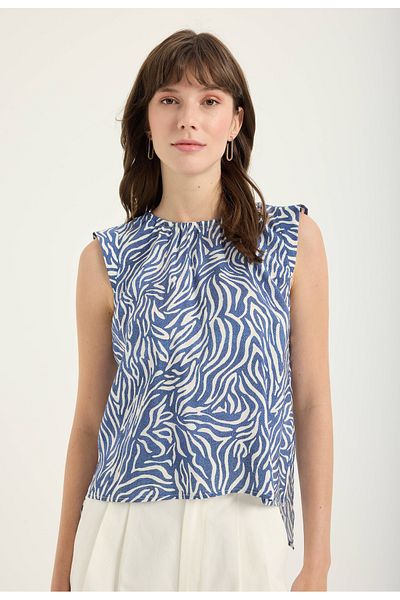 Masha Kate Μπλούζα Modal Blue με σχέδιο