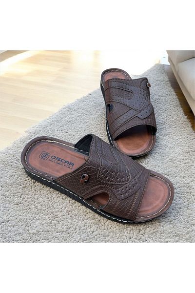 mustey Soft Leather Ultra Hadid Sole Home Garden Street Men's Slippers