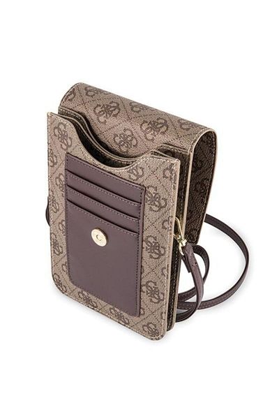 Guess Guess 4G phone bag, 17.5 x 11.5 cm, Eco-leather, Brown