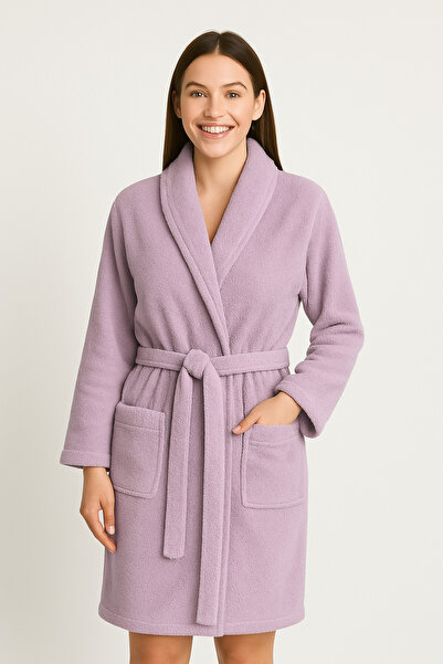 Ellia Soft Faylinn Бамбуковий бавовняний халат з коміром для жінок, ліловий