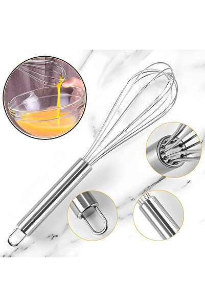 ONAY HOME Paslanmaz Lüx Büyük Boy Çırpma Karıştırma Teli Çırpıcı 33 cm