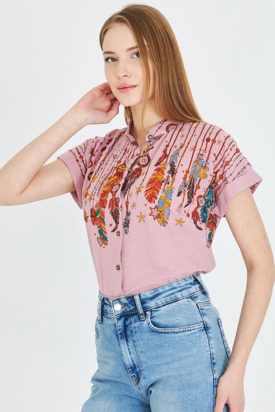 armonika Cămașă cu mânecă scurtă pentru femei Dusty Rose Judge ARM-25Y 001040