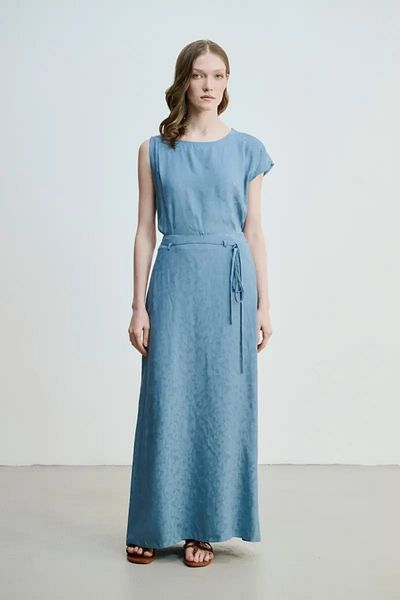 Gusto Pantofi cu fustă lungă cu model jacquard albastru