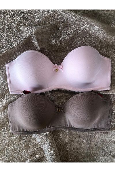 MEBA Unfilled, Underwire, Wired, Removable and Adjustable Strap Anti-Slip Piping 2-Piece Bra - 3314