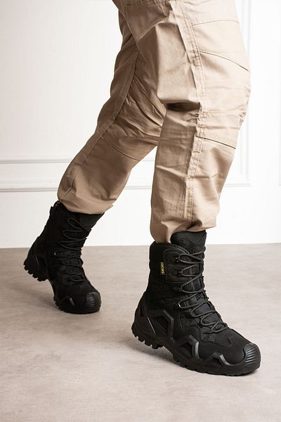 SINGLE SWORD Four Seasons Wearable Genuine Leather Military Tactical Summer Zippered Black Boots