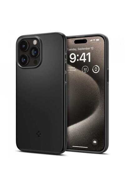 Spigen Carcasă pentru iPhone 15 Pro Max, Formă Subțire - Negru