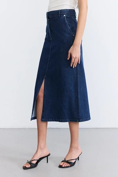 Gusto Fusta lungă albastră din denim