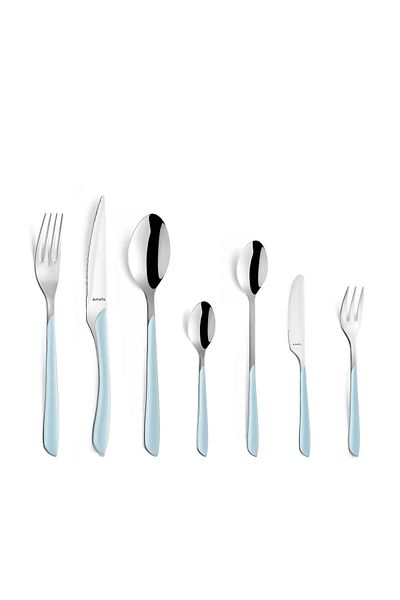 Amefa Set de tacâmuri, 26 piese, Eclat, albastru deschis mat, oțel inoxidabil, albastru