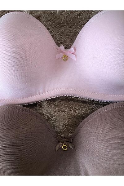 MEBA Unfilled, Underwire, Wired, Removable and Adjustable Strap Anti-Slip Piping 2-Piece Bra - 3314