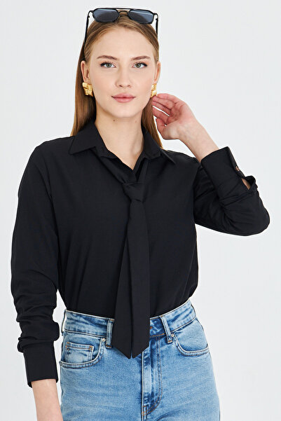 armonika Γυναικείο πουκάμισο με μαύρη γραβάτα ARM-25Y 001030