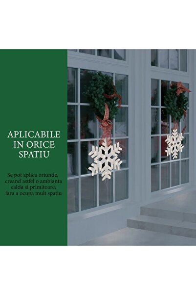 NEXTLY Set of 4 Christmas Decorations with RGB LED Lights, Hanging Hole, Applicable to