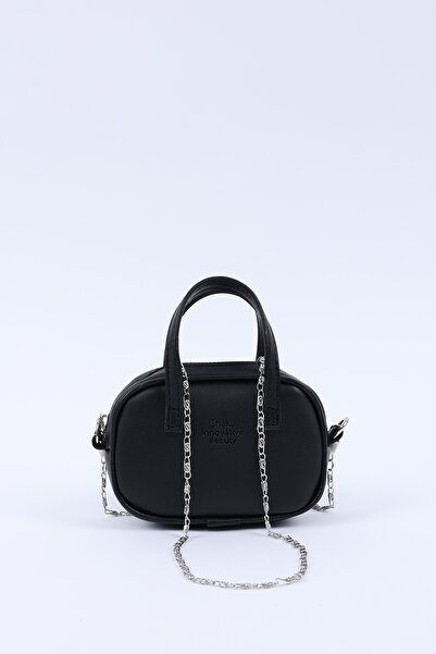 SHAKA Μαύρο Shk228 Faux Leather, Μονό διαμέρισμα, Λουράκι αλυσίδας, Φερμουάρ, Μίνι τσάντα χειρός και ώμου