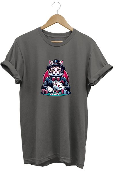 remonz Μπλουζάκι Gamer Cat με στάμπα 100% βαμβακερό κανονική εφαρμογή με λαιμόκοψη