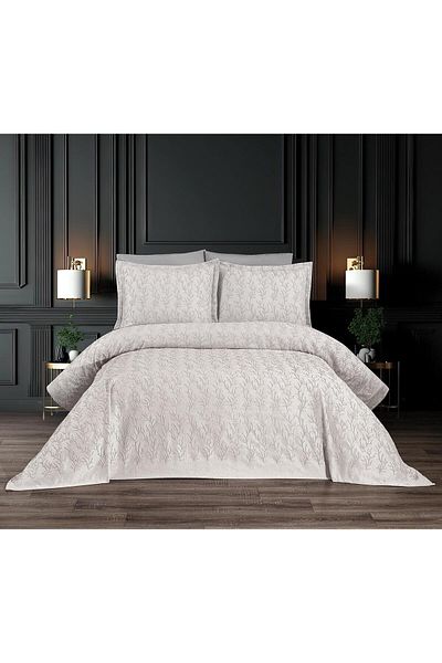 HUZUR ÇEYİZ Irina Terra 3 Piece Double Bedspread Set